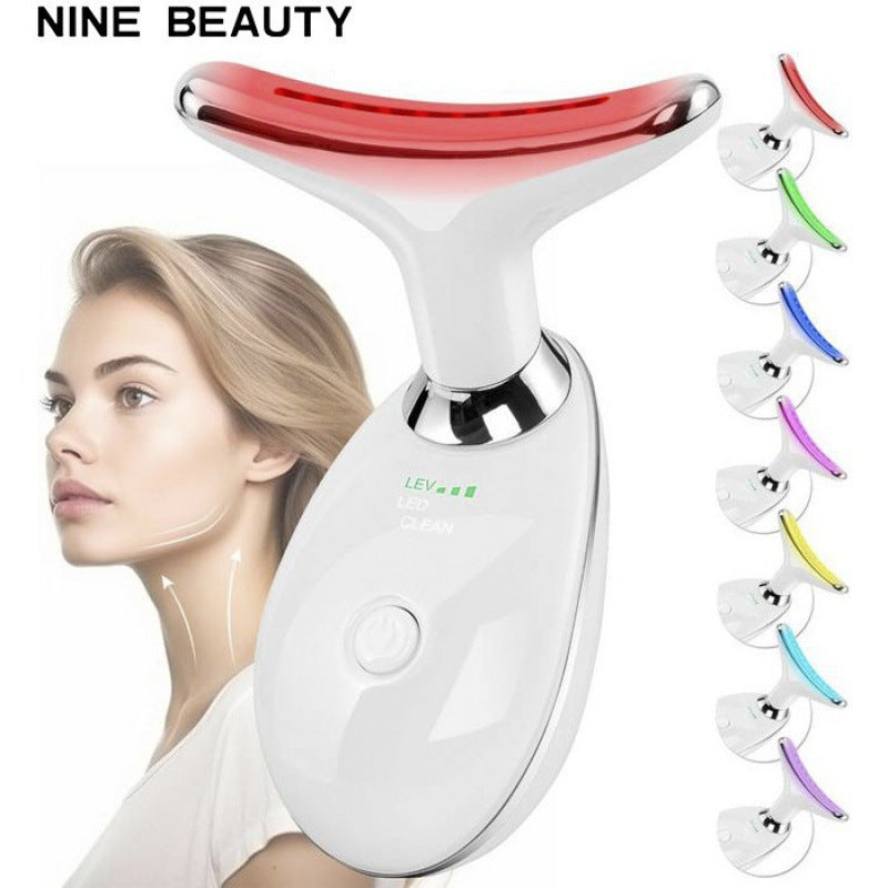 7-Color Light Therapy Neck Device – Vibration Massage & Wrinkle Care