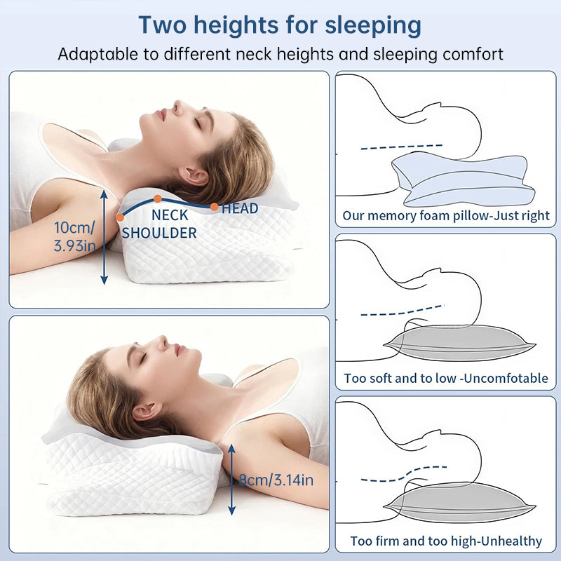 Cooling Memory Foam Pillow – Slow Rebound Viscoelastic Cushion