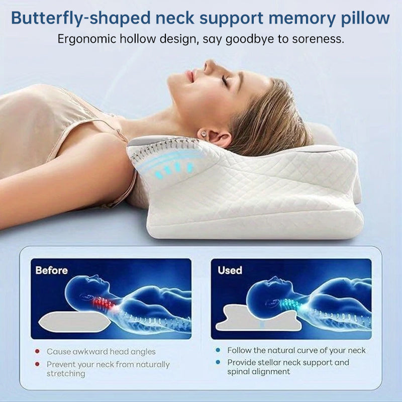 Cooling Memory Foam Pillow – Slow Rebound Viscoelastic Cushion