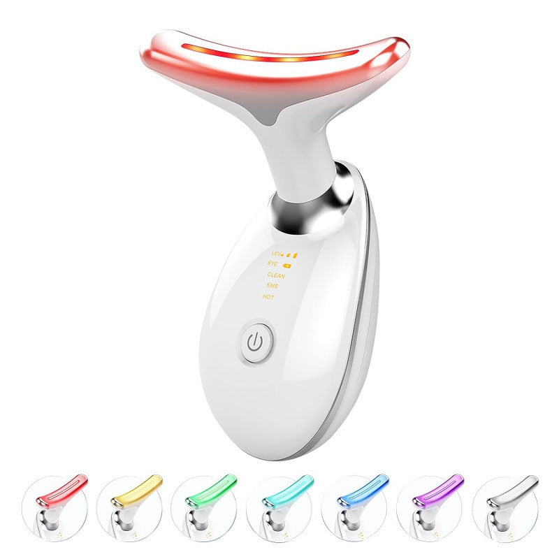 7-Color Light Therapy Neck Device – Vibration Massage & Wrinkle Care
