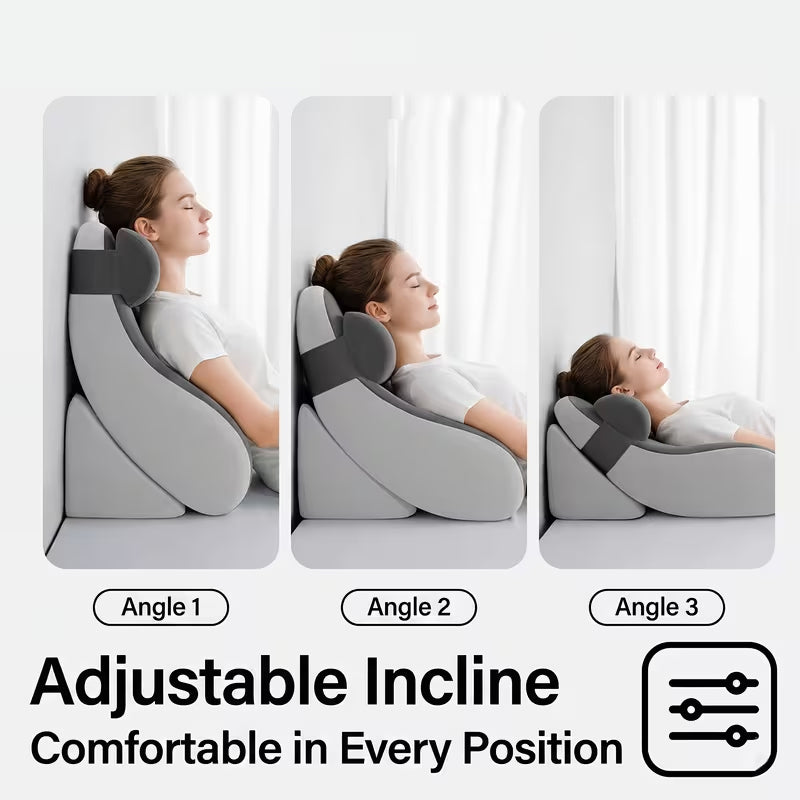 Large Memory Foam Reading Pillow – Adjustable Bed Backrest for Gaming, TV & Work