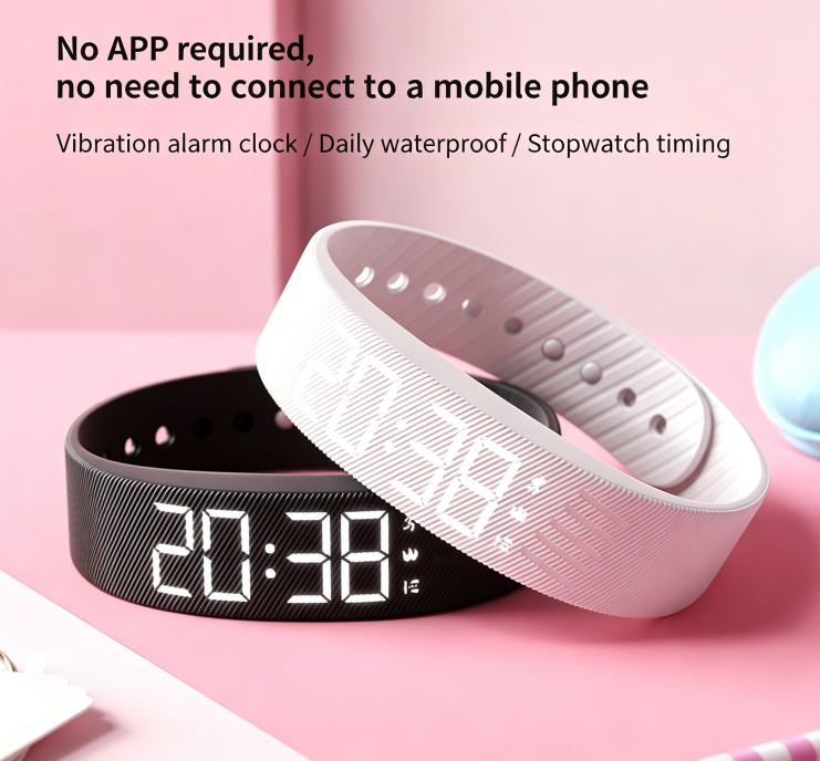 Sport Smart Watch – Step Counter, Vibration Alarm & Waterproof Digital Bracelet