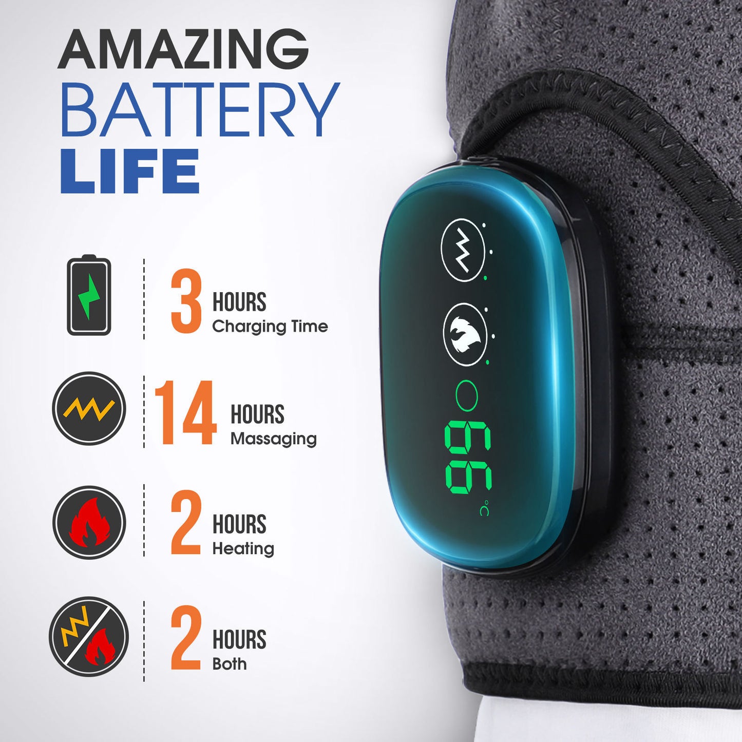 Heated Shoulder Massager Belt – Vibration & Heat Therapy with Touchscreen Control