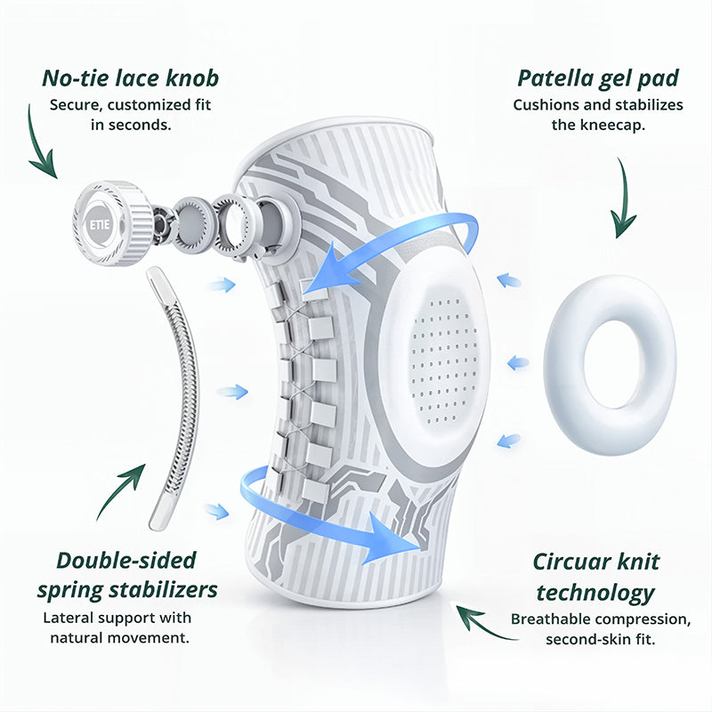 Adjustable Knee Brace with Patella Gel Pad & Side Stabilizers