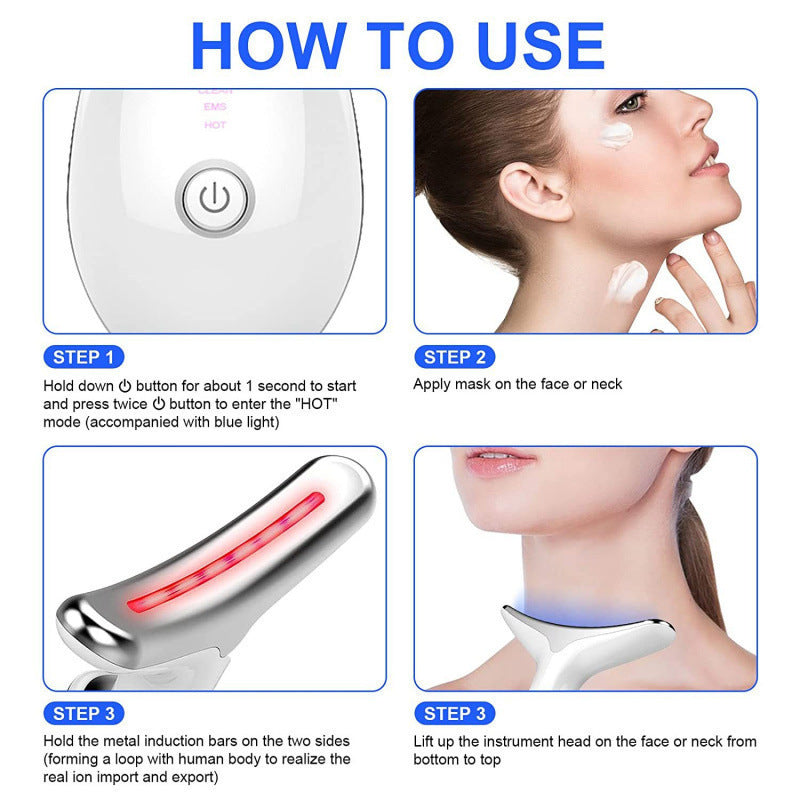 7-Color Light Therapy Neck Device – Vibration Massage & Wrinkle Care