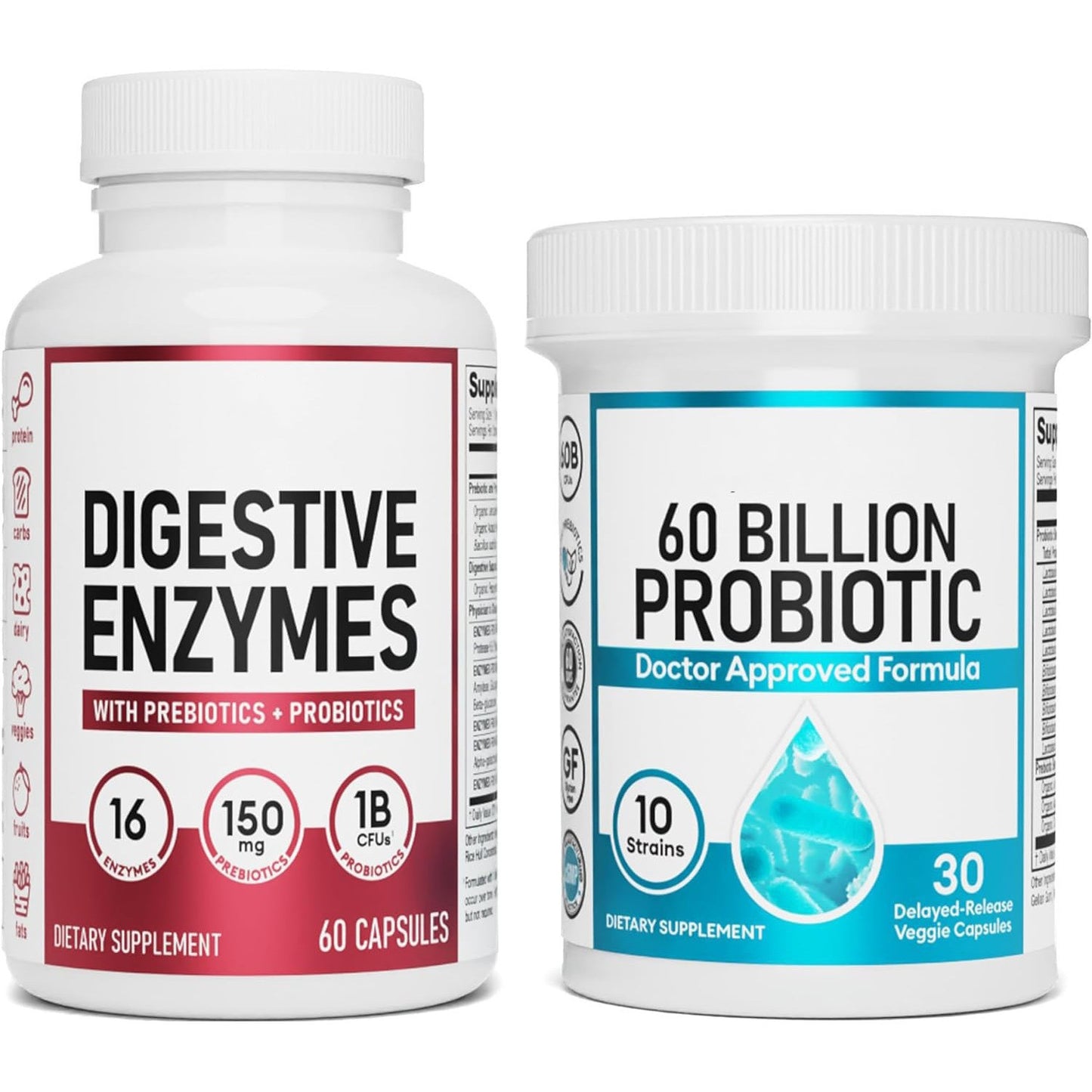 Gut Health Probiotic Capsules – 60 Count Daily Digestive Support