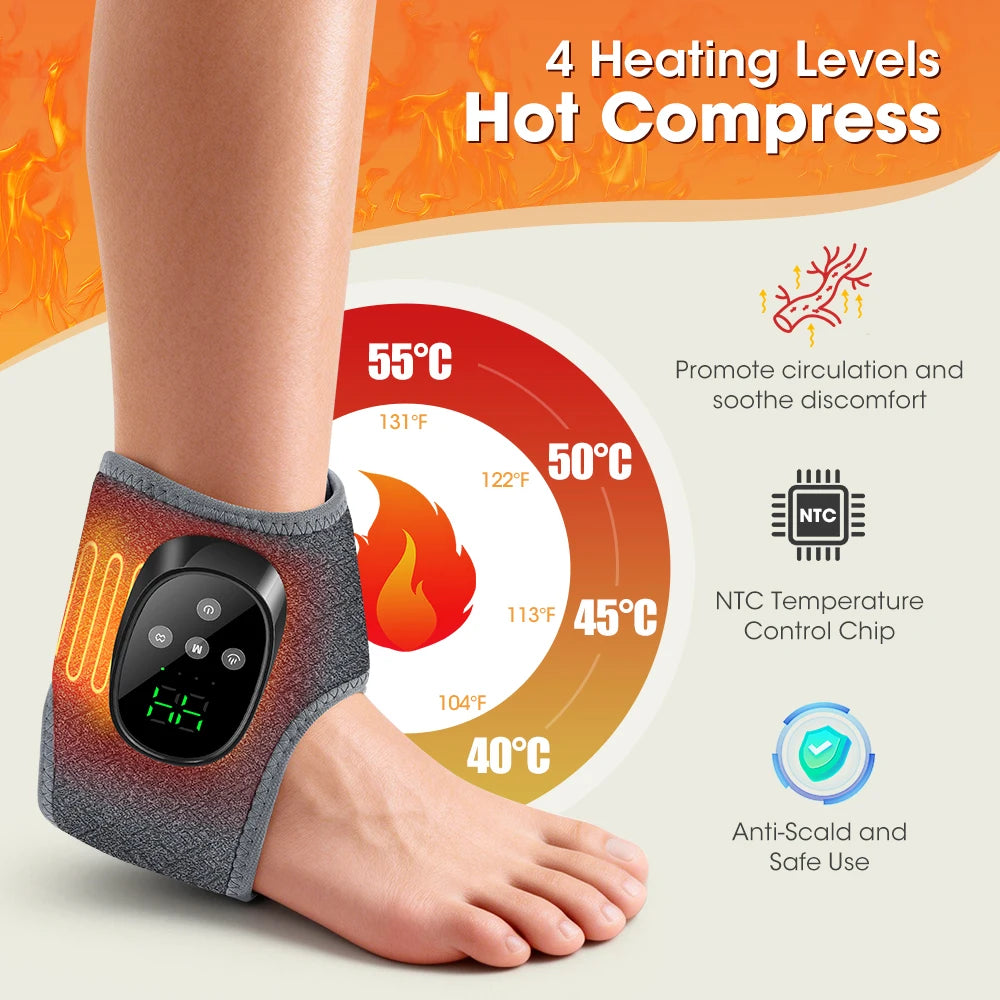 Electric Heating Wrist Guard Vibration Massage Hot Compress Wrist Brace Ankle Wrap Hand Foot Protector Rechargeable Wristband