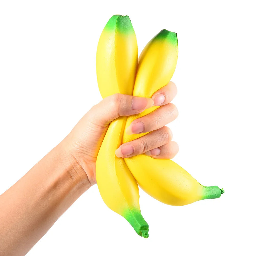 1/8PCS Banana Squishy Toys Stress Relief Slow Rebound Fidget Toys Banana Stress Ball Squeeze Toy Party Favors Classroom Prizes