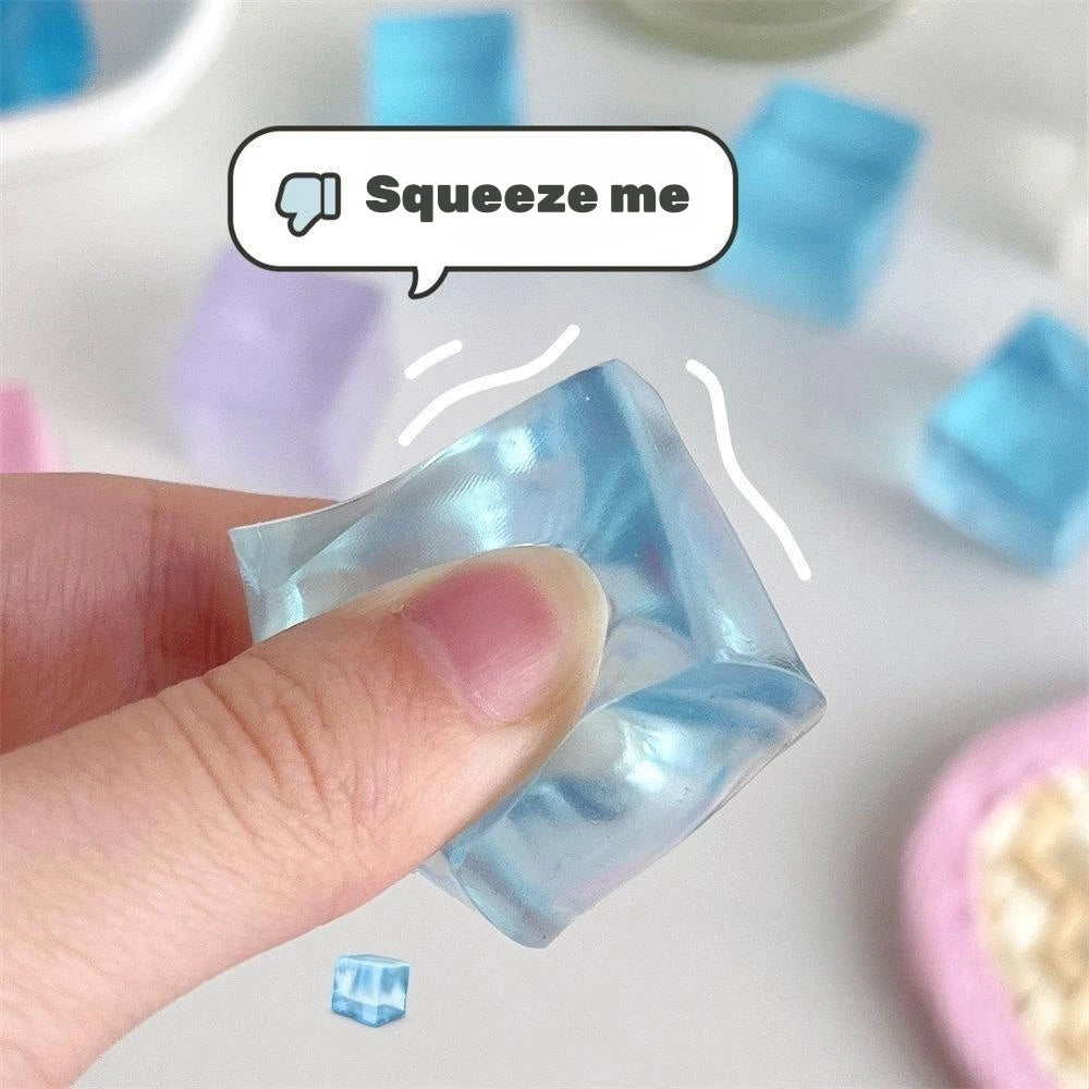 Clear Ice Cubes Squishy Toys Cute Cat Paw Fish Stress Relief Fidget Toy TPR Sticky Antistress Ball Slimy Squeeze Toys