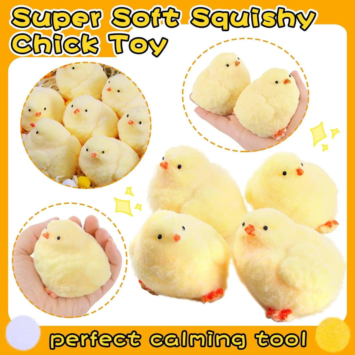 Handmade Chick Squishy Toys Ultra Soft Squishy Fidget Toys Silicone Pinch Entertainment Games for Children Christmas Gifts