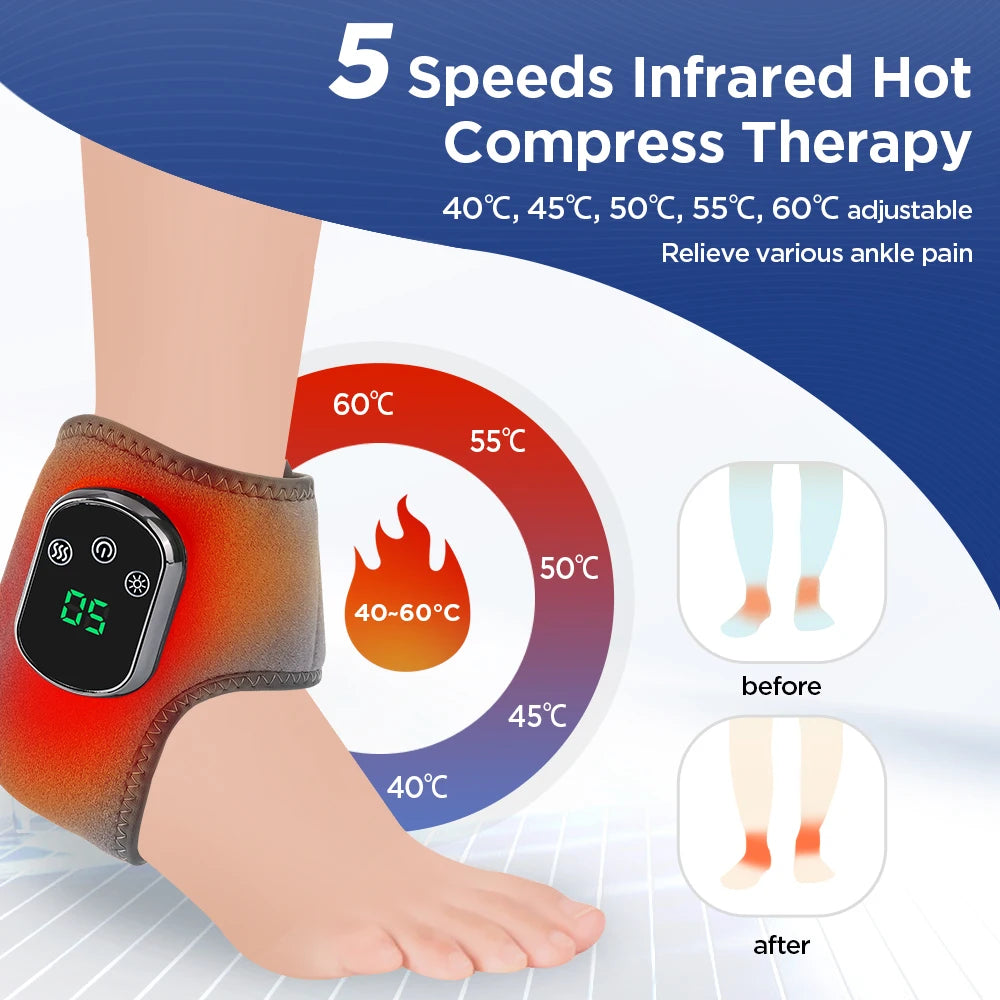 Electric Heating Wrist Guard Vibration Massage Hot Compress Wrist Brace Ankle Wrap Hand Foot Protector Rechargeable Wristband