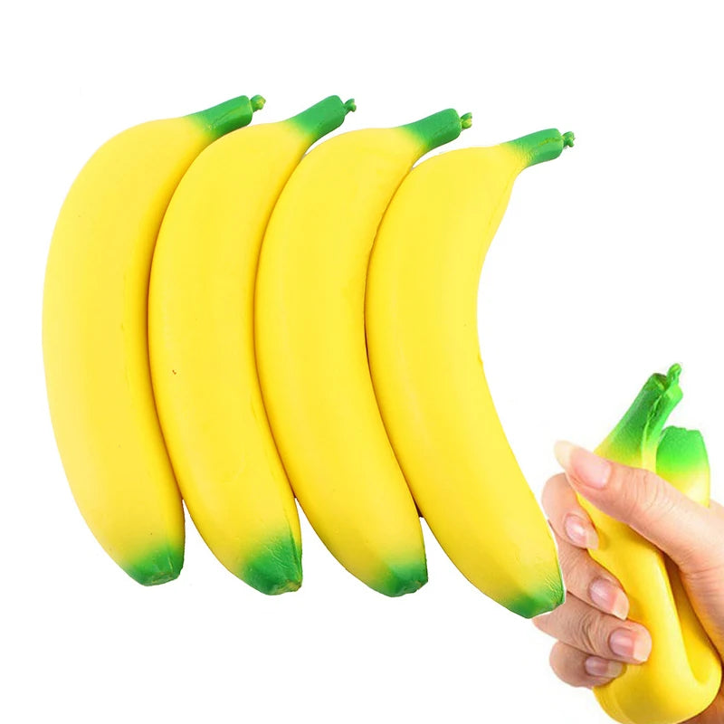 1/8PCS Banana Squishy Toys Stress Relief Slow Rebound Fidget Toys Banana Stress Ball Squeeze Toy Party Favors Classroom Prizes