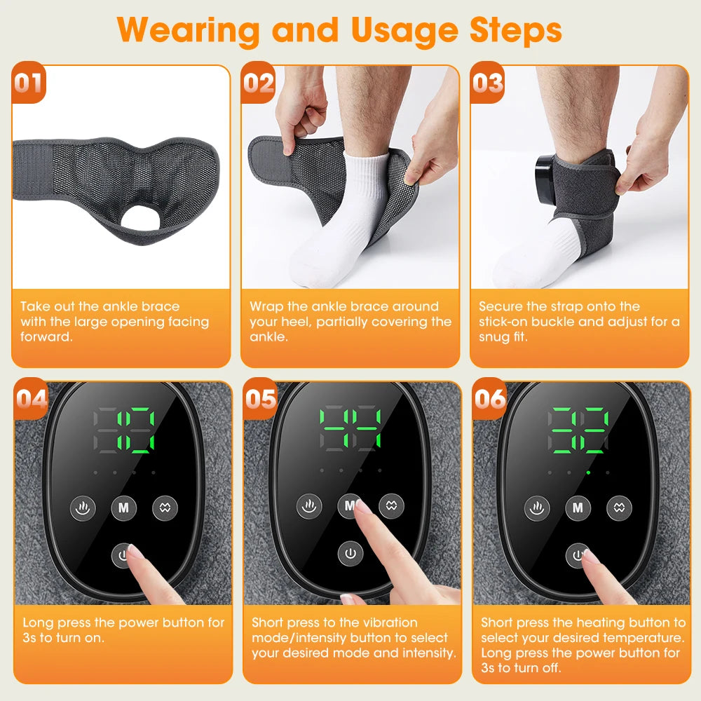 Electric Heating Wrist Guard Vibration Massage Hot Compress Wrist Brace Ankle Wrap Hand Foot Protector Rechargeable Wristband