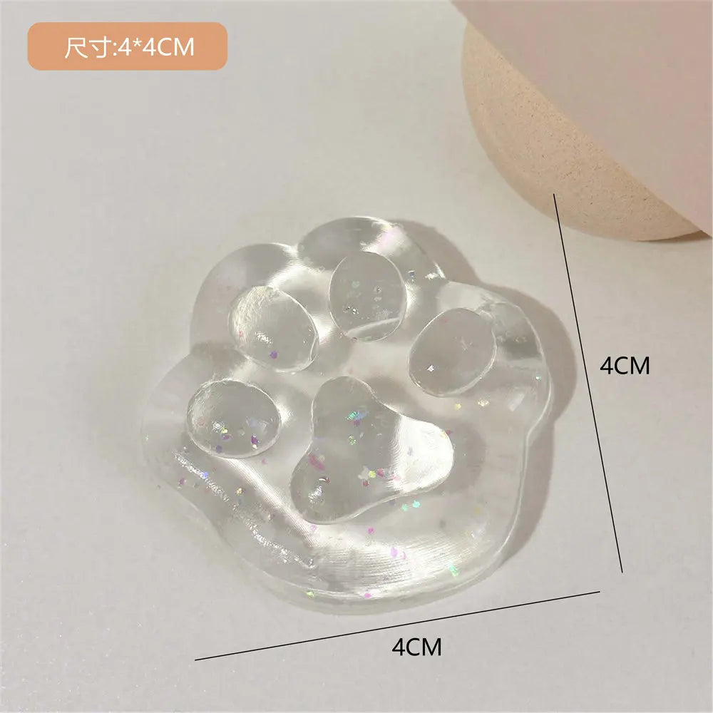 Clear Ice Cubes Squishy Toys Cute Cat Paw Fish Stress Relief Fidget Toy TPR Sticky Antistress Ball Slimy Squeeze Toys