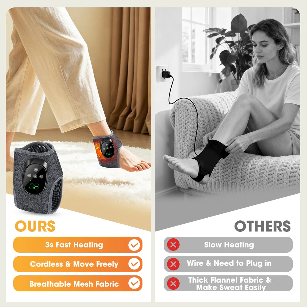 Electric Heating Wrist Guard Vibration Massage Hot Compress Wrist Brace Ankle Wrap Hand Foot Protector Rechargeable Wristband
