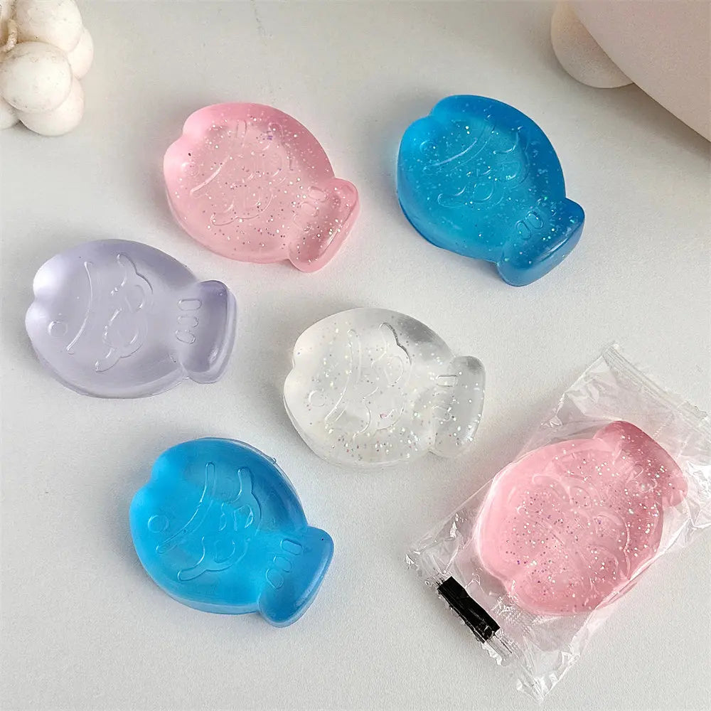Clear Ice Cubes Squishy Toys Cute Cat Paw Fish Stress Relief Fidget Toy TPR Sticky Antistress Ball Slimy Squeeze Toys