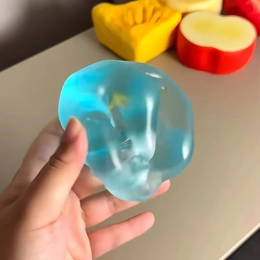 Blue Transparent Squishy Toys Slow Resilience Soft Material Anti Stress Sensory Fidgets Stress Relief Simulate Sensory