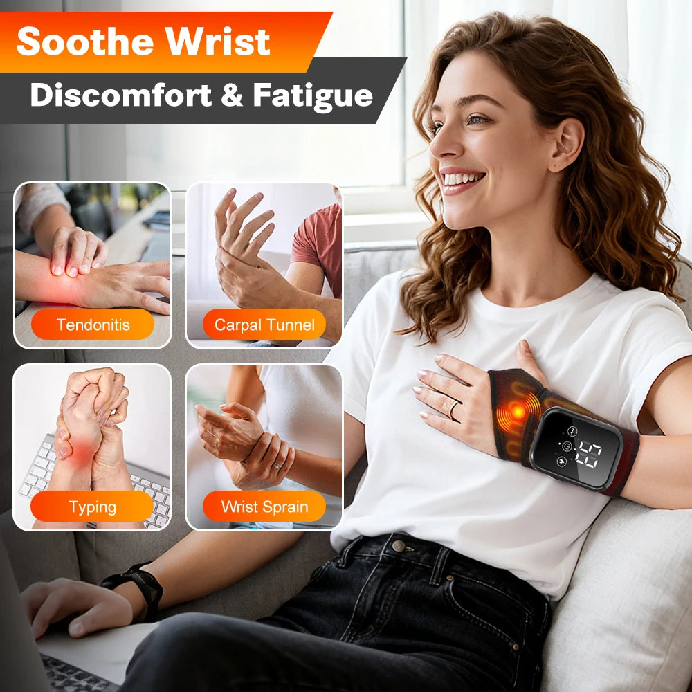 Electric Heating Wrist Guard Vibration Massage Hot Compress Wrist Brace Ankle Wrap Hand Foot Protector Rechargeable Wristband