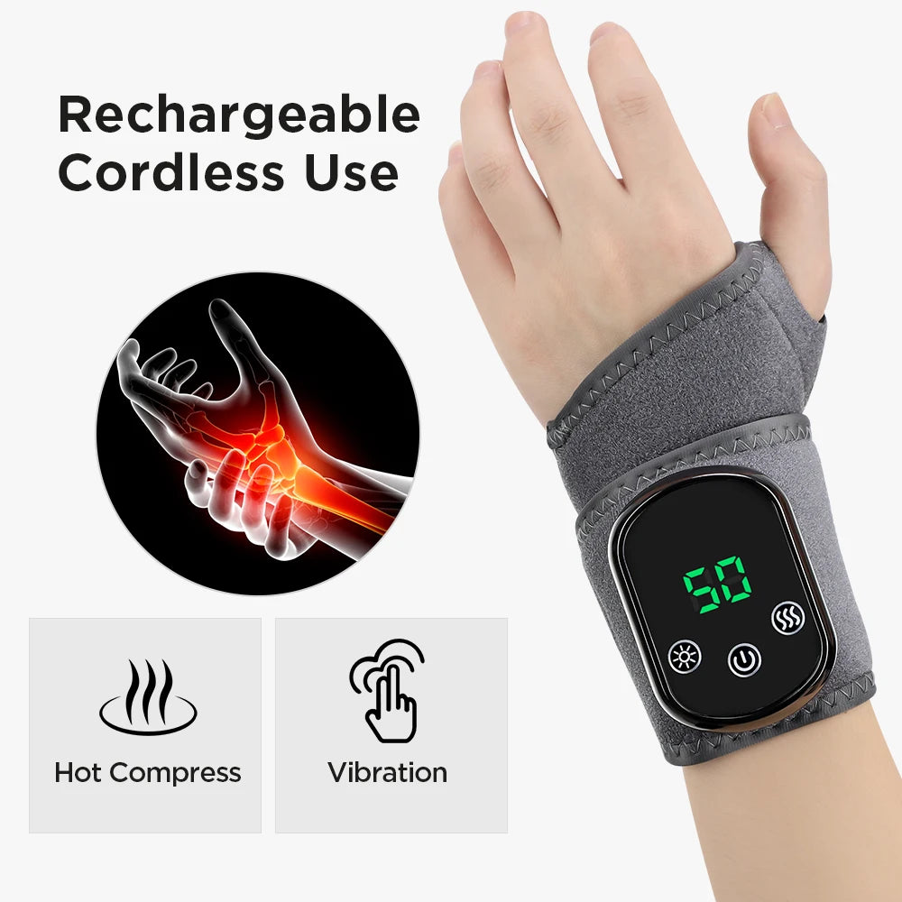 Electric Heating Wrist Guard Vibration Massage Hot Compress Wrist Brace Ankle Wrap Hand Foot Protector Rechargeable Wristband