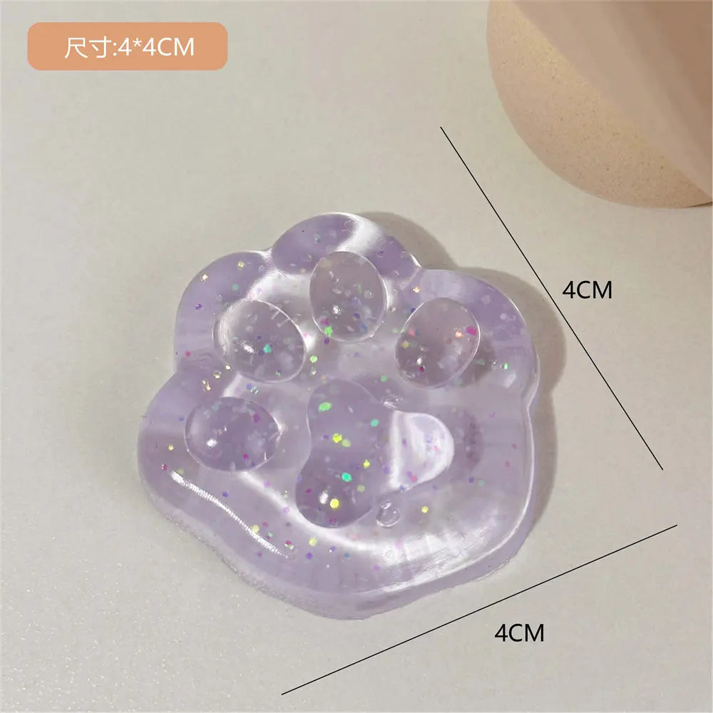 Clear Ice Cubes Squishy Toys Cute Cat Paw Fish Stress Relief Fidget Toy TPR Sticky Antistress Ball Slimy Squeeze Toys