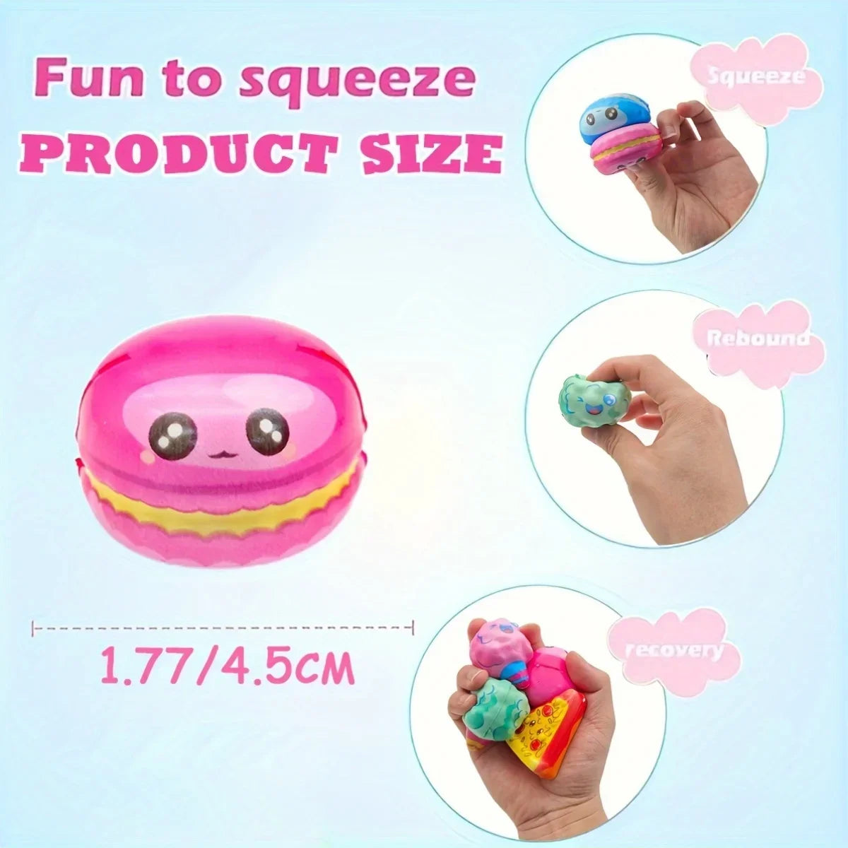 10pcs Mini Squeeze Toys, School and Birthday Gift Pack with Various Food &Fries Slow-Rising Squishy Toys,Random Styles Christmas