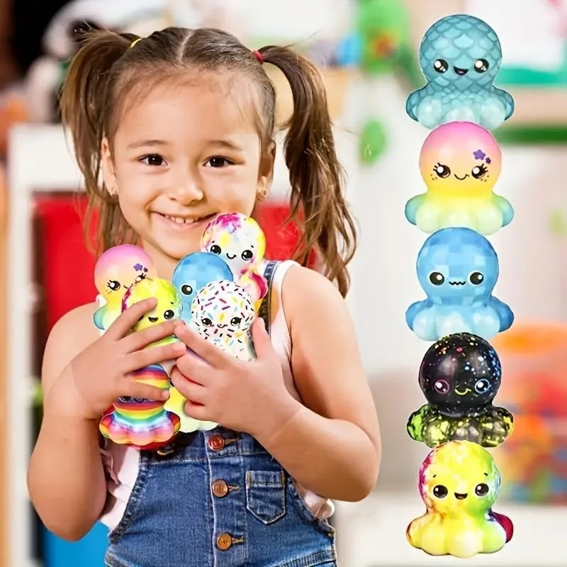 6/12PCS Octopus Slow Squishy Toys Soft Stress Relief Fidgets Toys for Kids Party Favors Classroom Rewards Easter Basket Stuffers