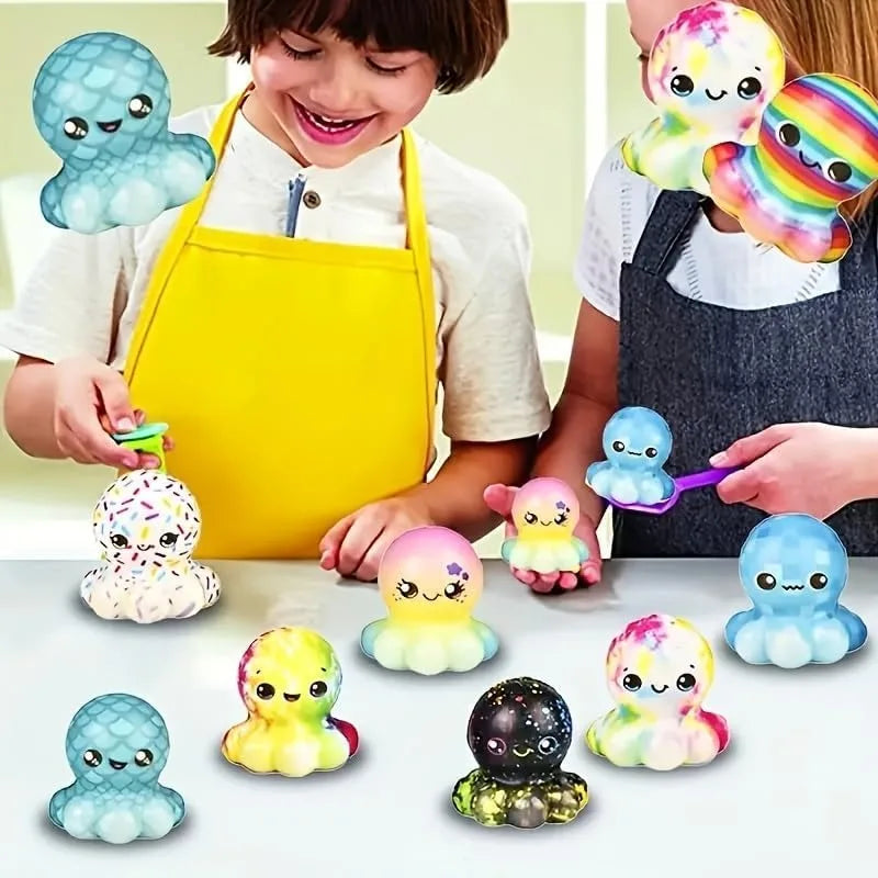 6/12PCS Octopus Slow Squishy Toys Soft Stress Relief Fidgets Toys for Kids Party Favors Classroom Rewards Easter Basket Stuffers
