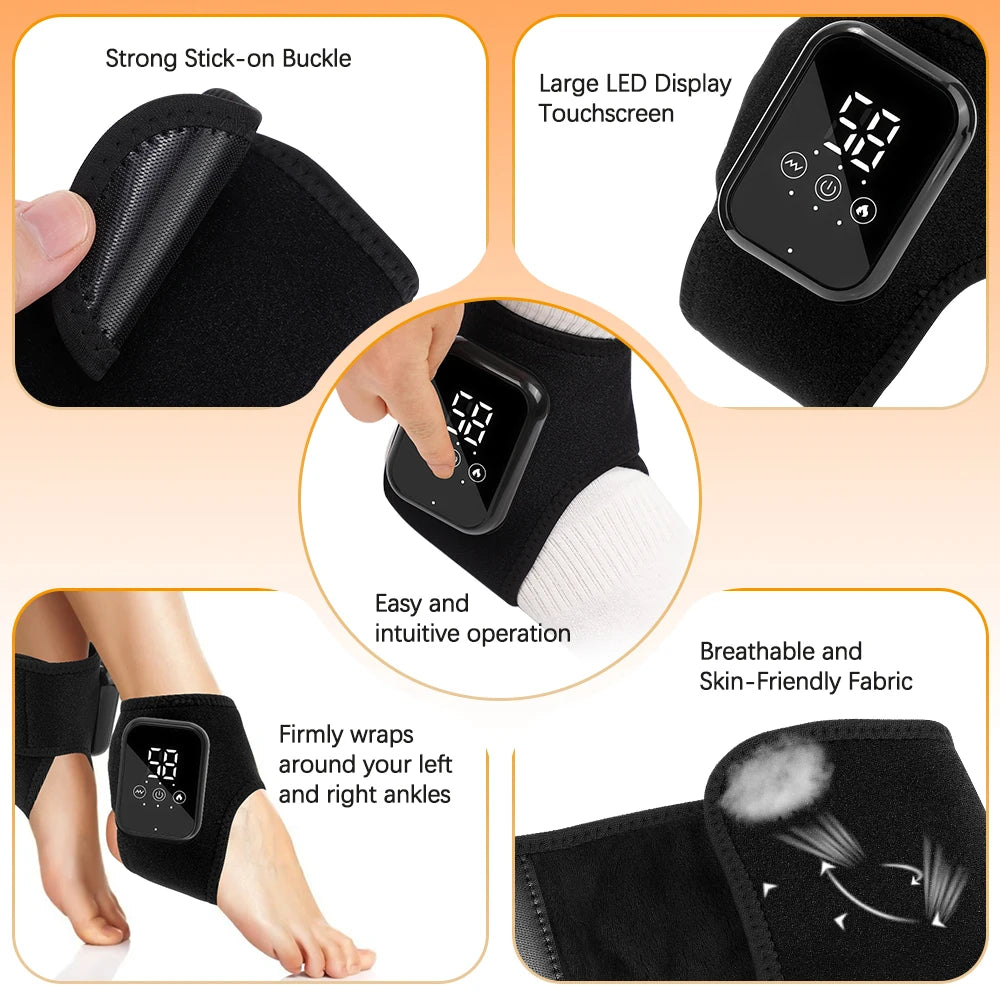 Electric Heating Wrist Guard Vibration Massage Hot Compress Wrist Brace Ankle Wrap Hand Foot Protector Rechargeable Wristband