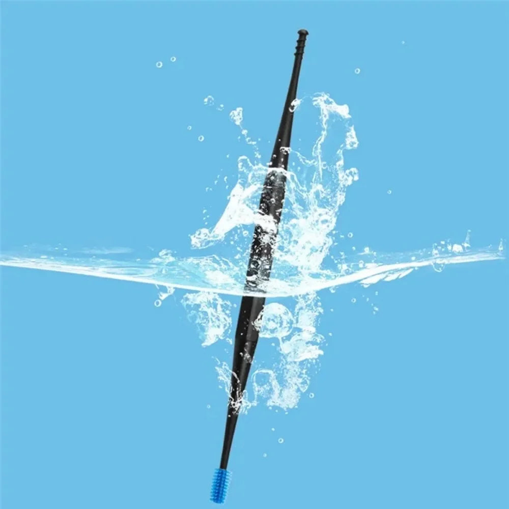 Silicone Ear Wax Remover Double Head Spiral Ear Pick Ear Cleaner Tool Reusable Safe Soft Ear Spoon For Adult Family Travel Use