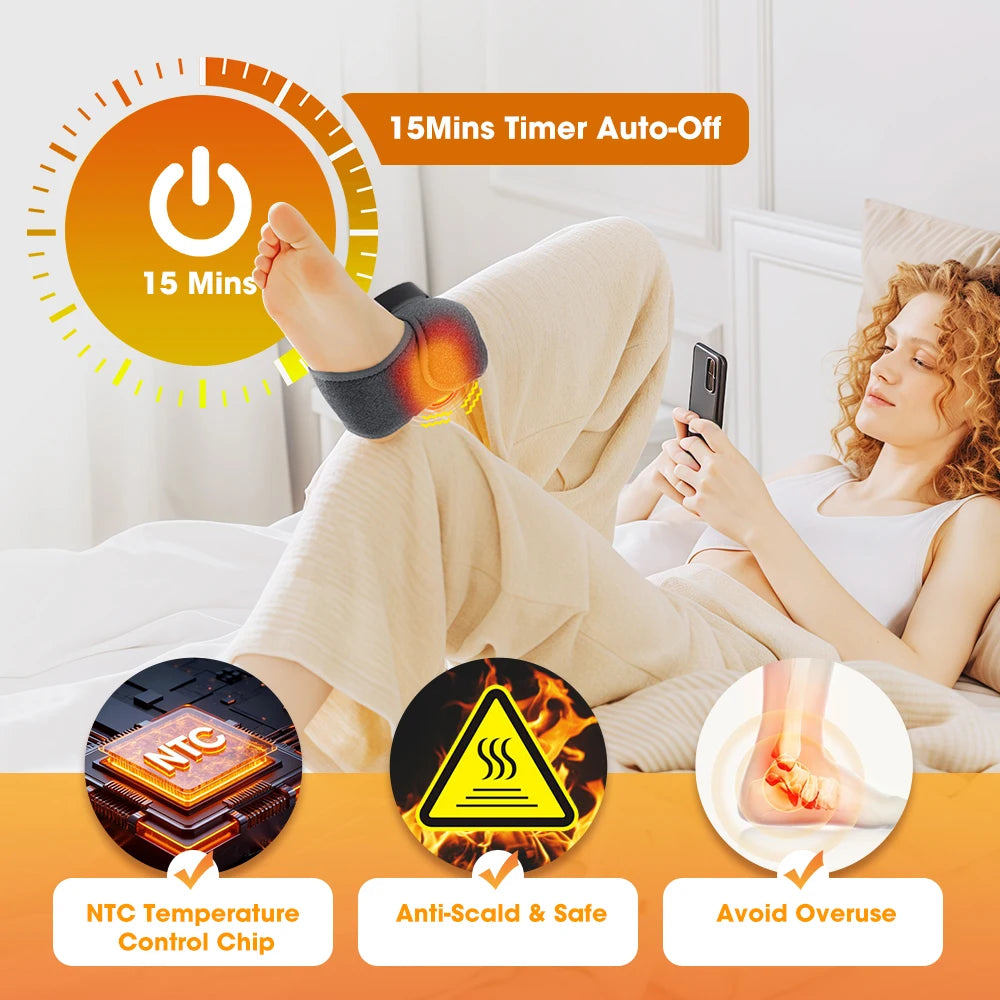 Electric Heating Wrist Guard Vibration Massage Hot Compress Wrist Brace Ankle Wrap Hand Foot Protector Rechargeable Wristband