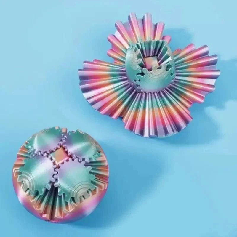 Gear Ball 3D Printed Fidget Toys Spin Ball or Cube Stress Relief Desk Toy Anxiety Relax Activity For Adults Kids Gift