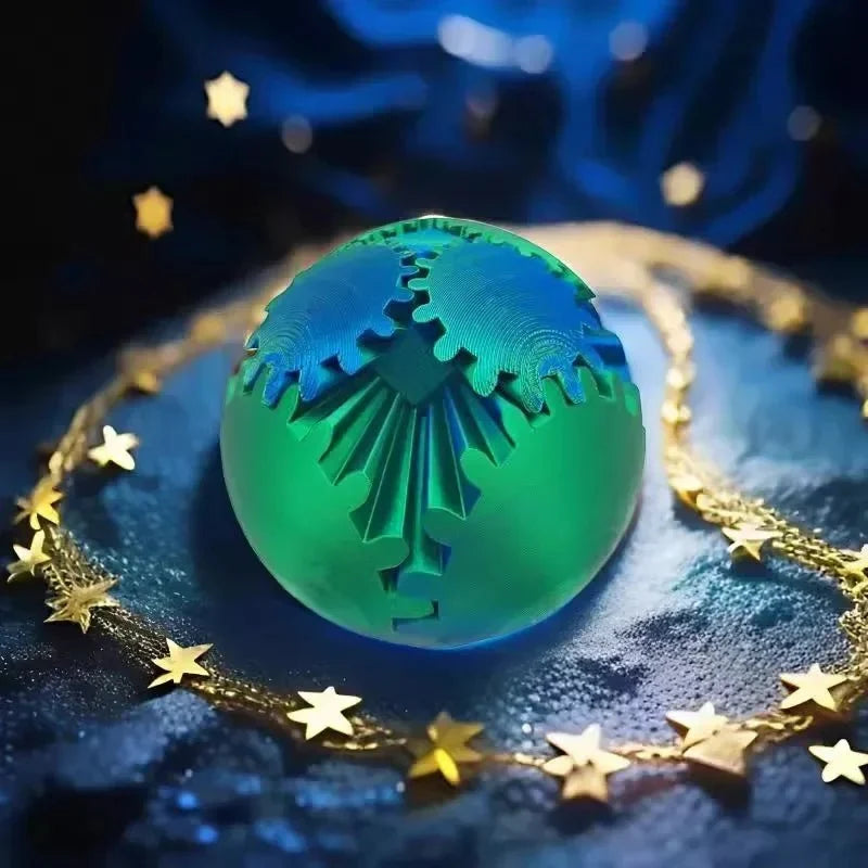 Gear Ball 3D Printed Fidget Toys Spin Ball or Cube Stress Relief Desk Toy Anxiety Relax Activity For Adults Kids Gift